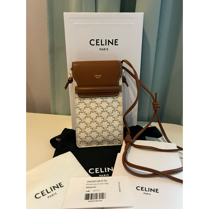 กระเป๋า Celine Phone Pouch สภาพใหม่กริบมาก พึ่งออกช้อปไทย 06/2023 อุปกรณ์ครบ พร้อมใบเสร็จตัวจริง
