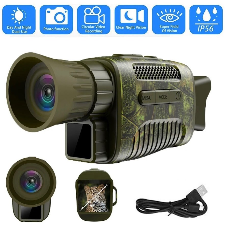 กล้องโทรทรรศน์ NV1000 4K Digital Night Vision อุปกรณ์อินฟราเรด Optical Night Vision Monocular 5Xซูมดิจิตอล200เมตรระยะทาง