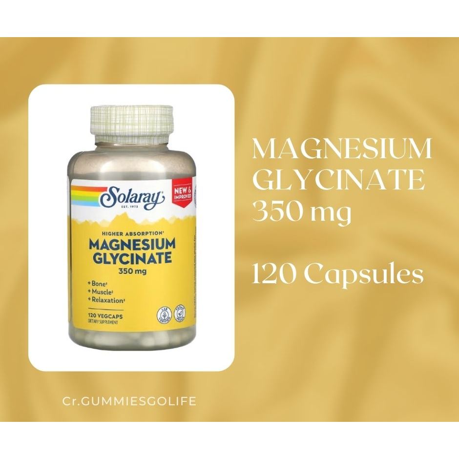 [พร้อมส่ง!] Solaray, High Absorption Magnesium Glycinate แมกนีเซียม ไกลซิเนต 120 VegCaps EXP07/2027