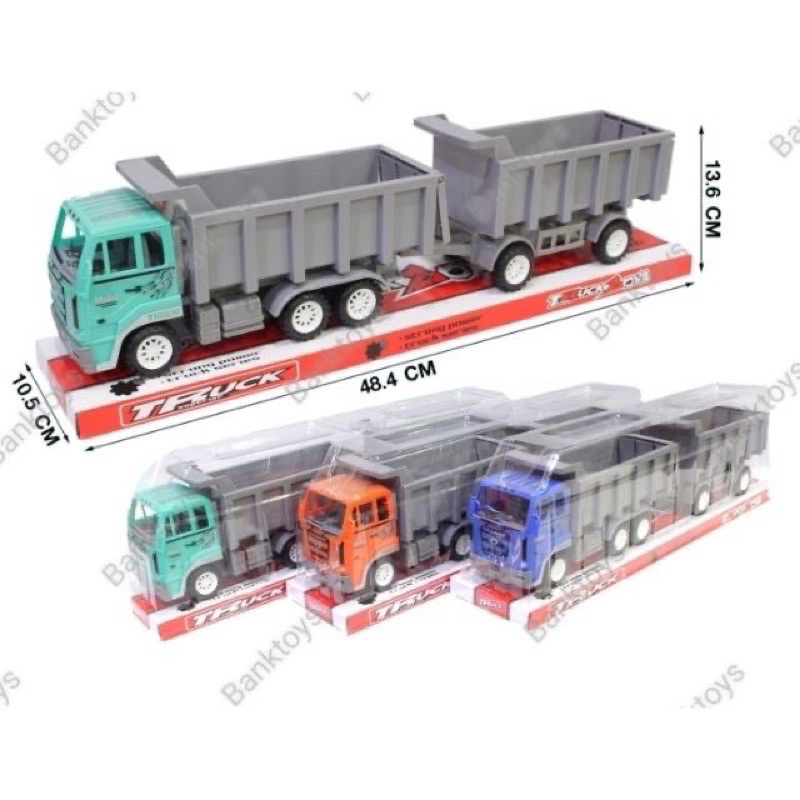 รถดั้มพ่วง แยกพ่วงได้ ใส่ดินใส่ทราย ได้จริง สมจริง เสริมสร้างพัฒนาการเด็ก