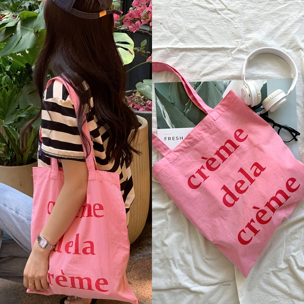 กระเป๋าผ้า Creme Dela ชมพูบานเย็น