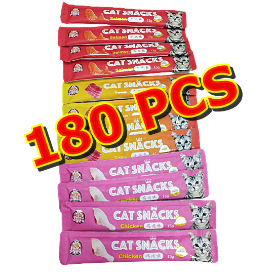 MI ขนมแมว ขนมแมวเลีย สุดอร่อย 15 กรัม 1 ถุง มี180ซอง มีพร้อมส่ง Cat Snacks180
