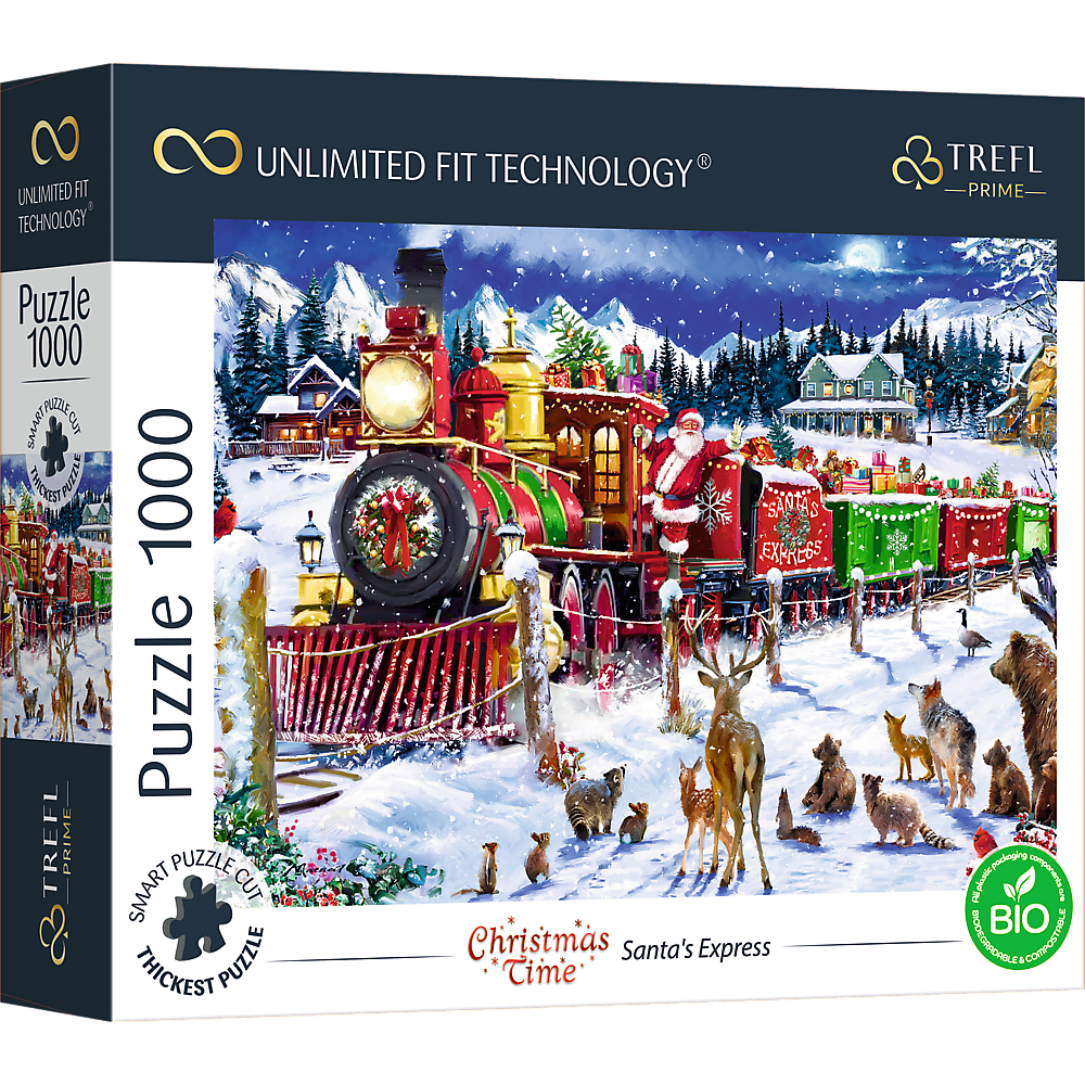 TREFL PRIME Jigsaw จิ๊กซอว์ คริสต์มาส จำนวน 1000 ชิ้น รุ่น Santa's Express (68.3x48 cm.) นำเข้าจากยุโรป พร้อมส่ง