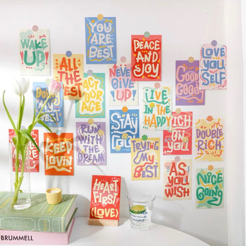 พร้อมส่ง🌈 ( เซต 30 แผ่น ) โปสการ์ด Quote word คำคม ข้อคิด โปสการ์ดแต่งห้อง การ์ดมินิมอล รูปติดผนัง การ์ดติดผนัง 76001