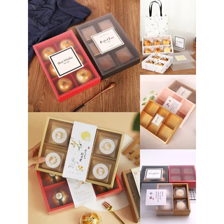 A034 พร้อมส่ง(แพค5ใบ) กล่อง 6 ช่อง ใสของขวัญ ของชำร่วย ขนม คุกกี้ ขนมเปี๊ยะ ขนมไหว้พระจันทร์