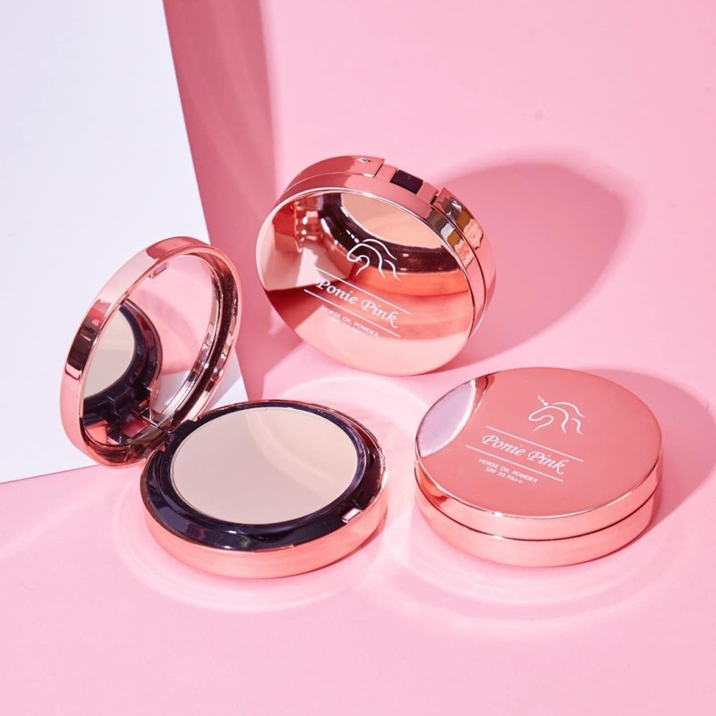 แถมมาสคาร่า✨Ponie pink แป้งพัฟน้ำมันม้า รองพื้นน้ำมันม้า