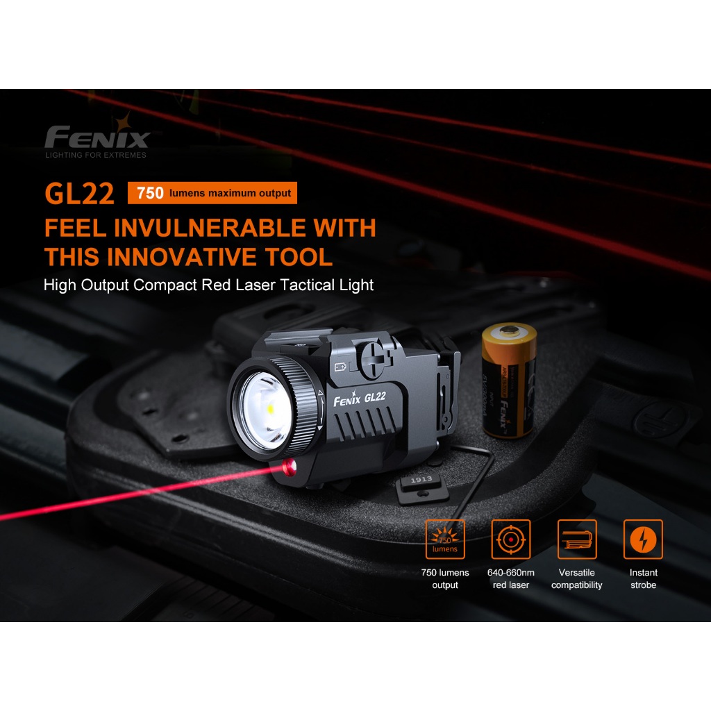 ไฟฉาย Fenix GL22 เลเซอร์ สีแดง 750Lumens
