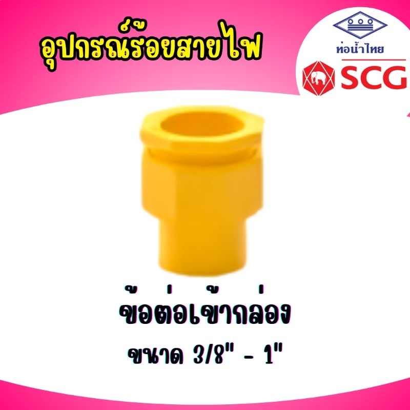 ข้อต่อเข้ากล่อง เหลือง-ขาว คละยี่ห้อ ท่อน้ำไทย/เอสซีจี 3/8" - 1 นิ้ว