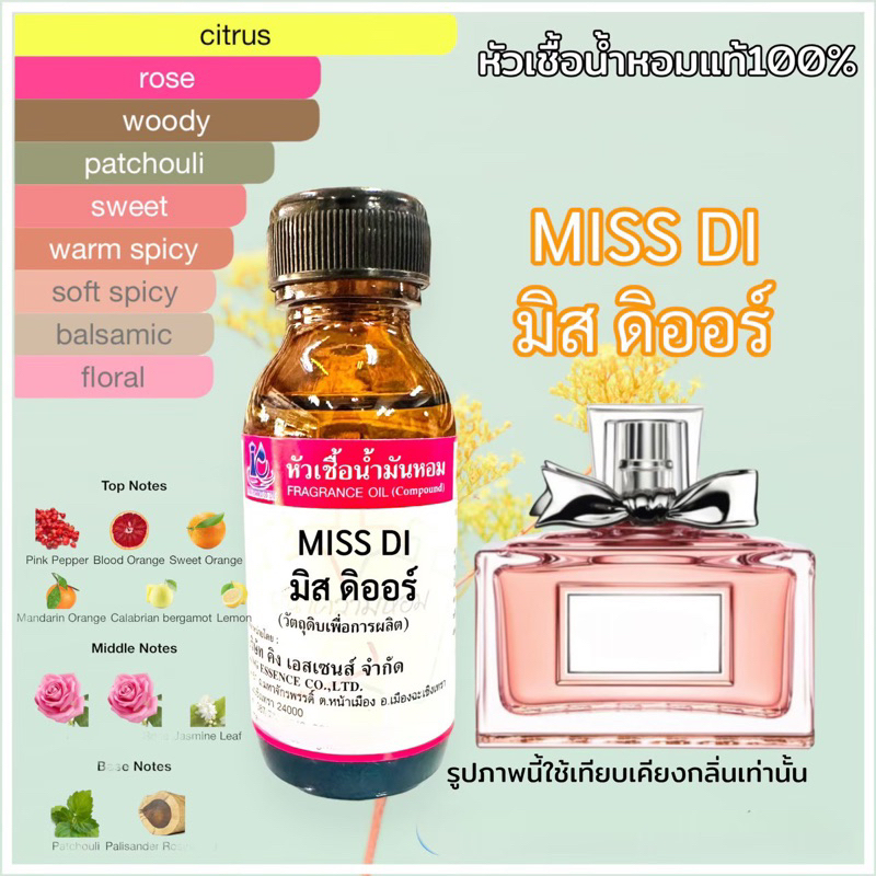 หัวเชื้อน้ำหอม100% กลิ่น มิสดิออร์ MISS DI