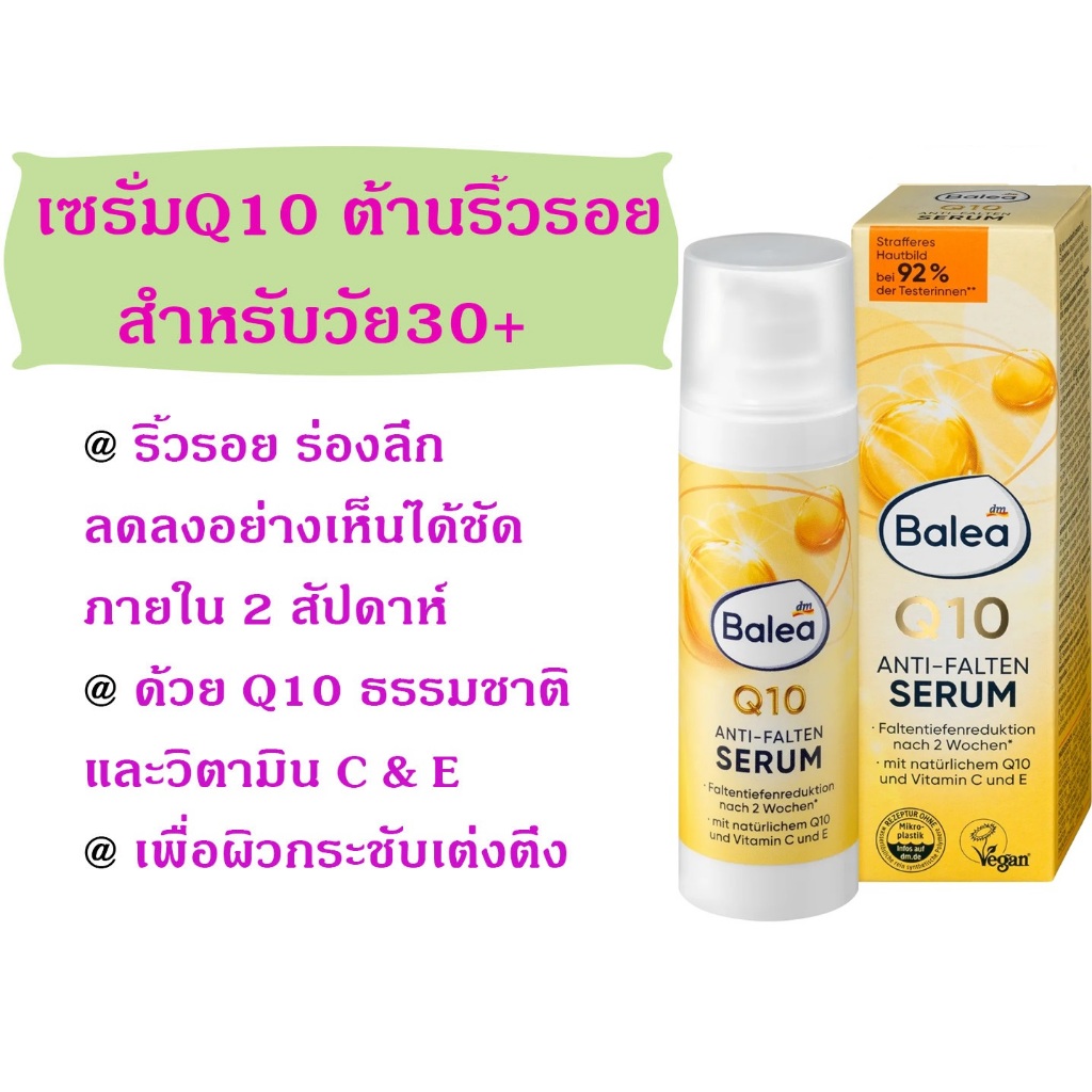 เซรั่มQ10 ต้านริ้วรอย สำหรับวัย30+จากเยอรมัน Balea Q10 Anti-Falten Serum, 30ml