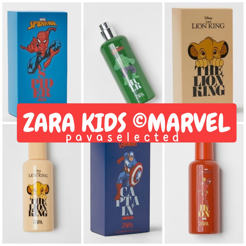 Zara Kids Disney Stitch Barbie Spider Lionking Batman Hulk Starwars Captain Ironman น้ำหอมเด็กรูปแบบ