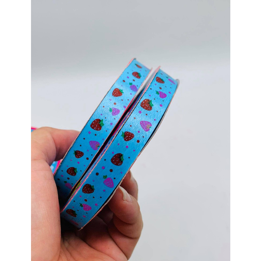 ริบบิ้นพับเหรียญลายสตอเบอรี่ (เบอร์ 2) จำนวน 10 ม้วน ราคา 160 บาท - รูปที่ 5