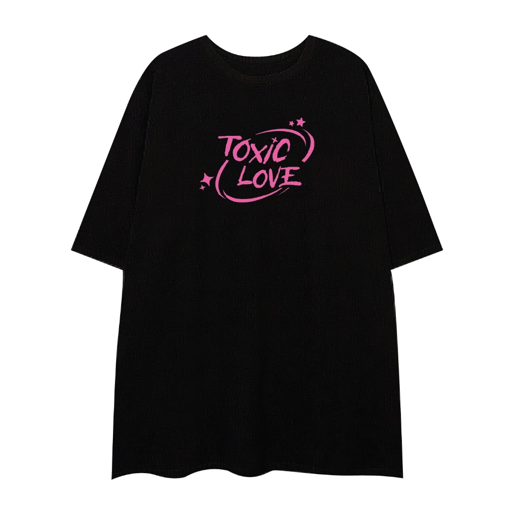 Meyoung - เสื้อยืดสกรีน ลาย Toxic Love ทรง Oversize Cotton 100 % ผ้านุ่มใส่สบาย