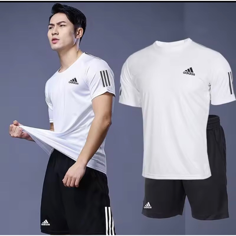 ชุดกีฬา Adidas (กางเกงขาสั้น + แขนสั้น) เสื้อฟุตบอล สูทสองชิ้น สูท ชุดเกมสำหรับทีม, ฟิตเนส /วิ่ง /เทรนน