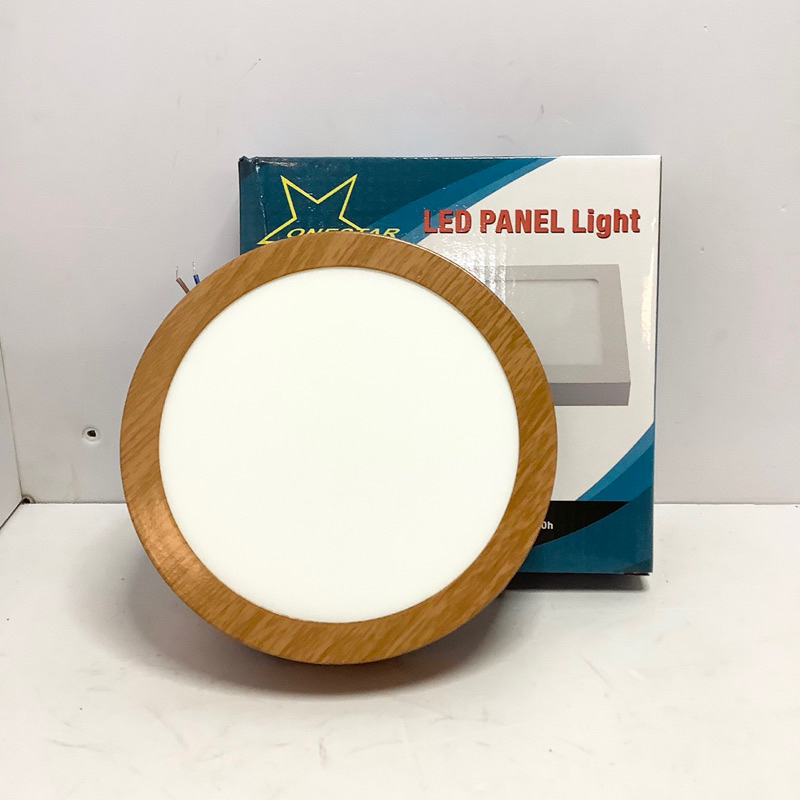 โคมไฟดาวน์ไลท์ Down light One star มีมอก. ลายไม้ Wooden กลม Circle Warm Day light 12W 18W 24W