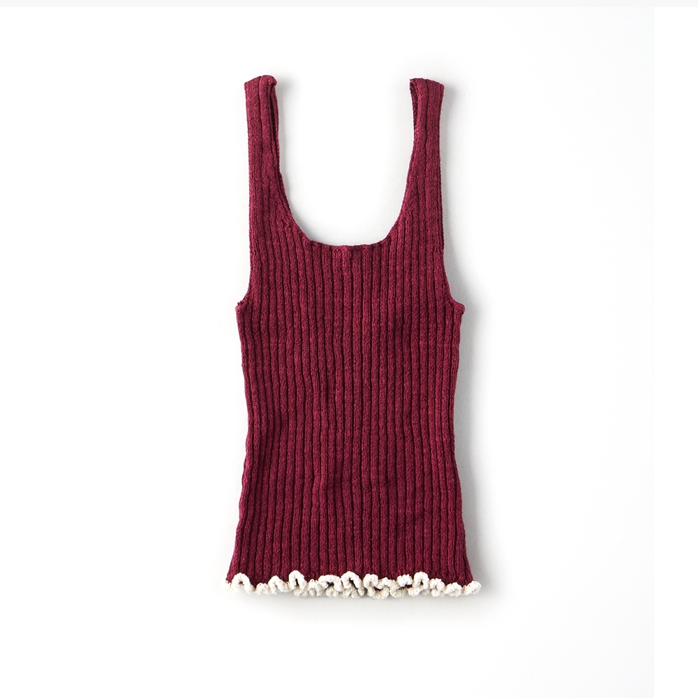 American Eagle เสื้อกล้ามผู้หญิง 8515 CROPPED RIB SWEATER TANK สี MAROON - 034-8515-647