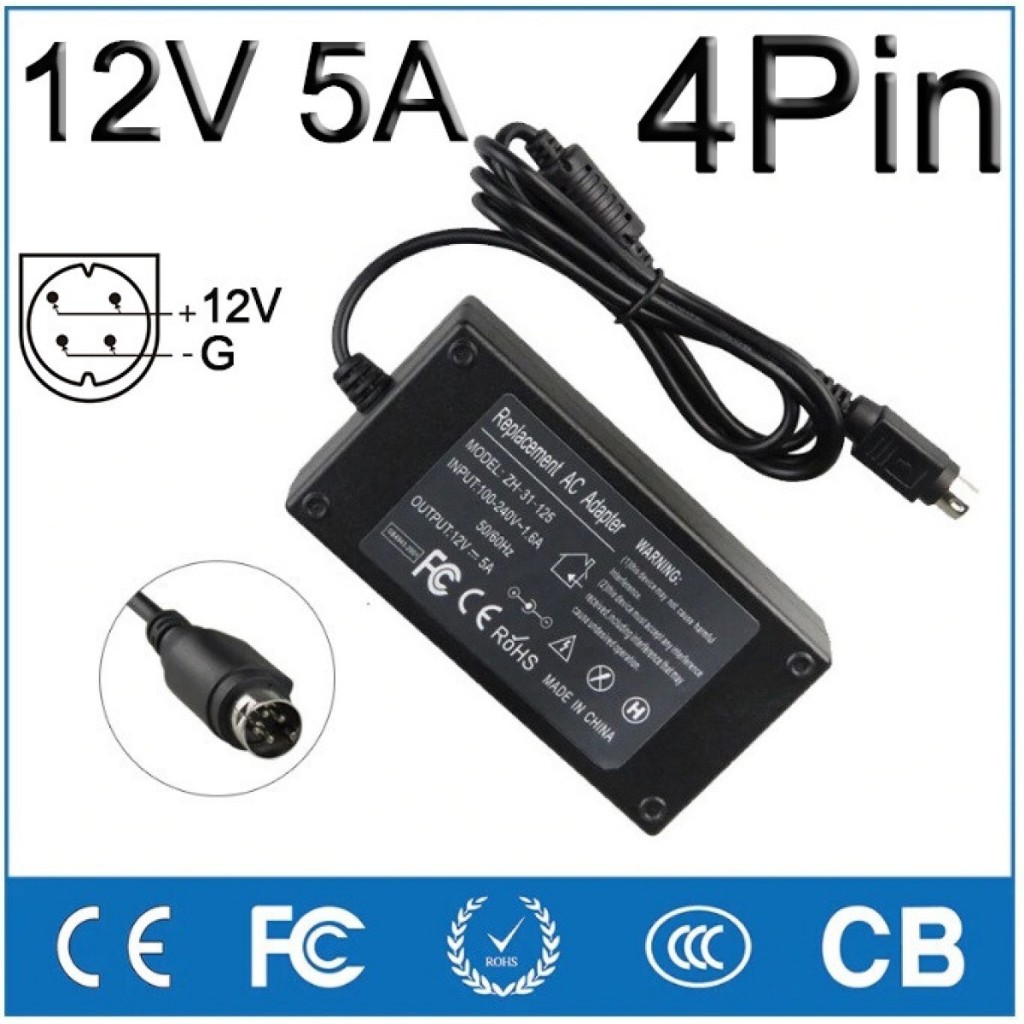 Adapter 12V-5A เครื่องบันทึก DVR อะแดปเตอร์ 12 โวลท์ 5 แอมป์ หัว 4 pin