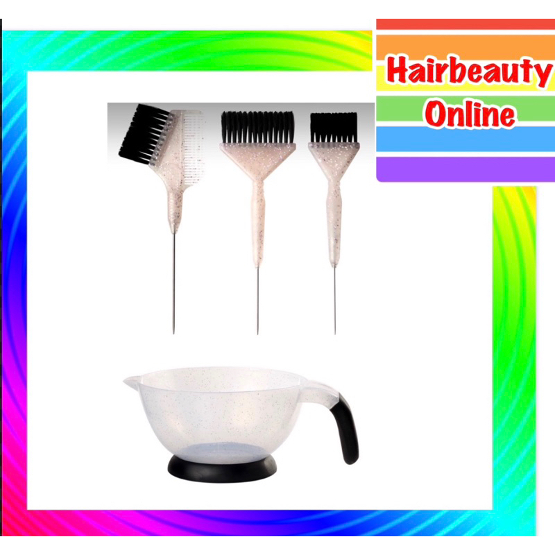Valente แปรงย้อมผม,ถ้วยย้อม  ลายกากเพชร อุปกรณ์ย้อมผม ยืดผม