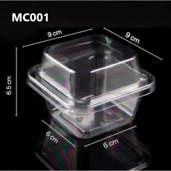 กล่องพลาสติกเหลี่ยมใส ฝาสูง มี 2 ไซส์ MC001 / MC002 แพค 50 ใบ