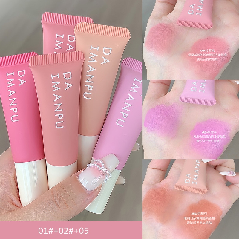 Daimanpu บลัชออนเหลว Blush ปัดแก้ม บรัชออน สีแดงนู้ด 5 สี สีธรรมชาติ เนื้อดี สีสวย ติดทนนาน กันน้ำ