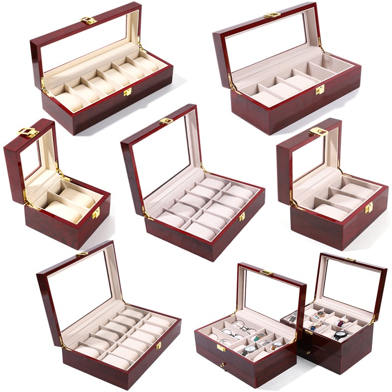 พร้อมส่ง*กล่องนาฬิกา 2 3 5 6 10 12 20 24 เรือน กล่องใส่นาฬิกา(รุ่นไม้ฮอกกะนี) Watch Box