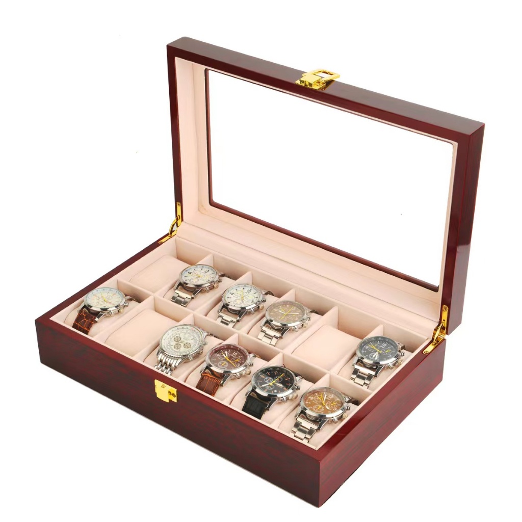 พร้อมส่ง*กล่องนาฬิกา 2 3 5 6 10 12 20 24 เรือน กล่องใส่นาฬิกา(รุ่นไม้ฮอกกะนี) Watch Box