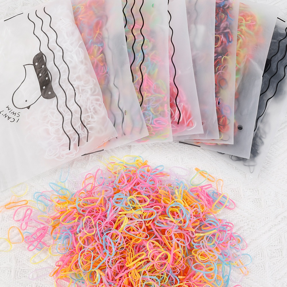 พร้อมส่ง 1,000 เส้น/ถุง ยางรัดผม ไม่ทำร้ายเส้นผม