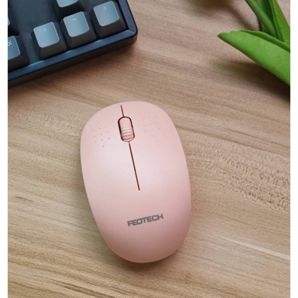 FEOTECH Wireless Mouse 2.4 GHz รุ่น B023 สีชมพู ใช้งานได้ไกล 10 เมตร