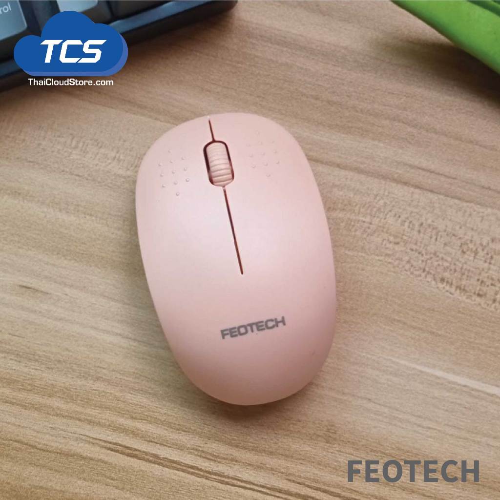 FEOTECH Wireless Mouse 2.4 GHz รุ่น B023 สีชมพู ใช้งานได้ไกล 10 เมตร