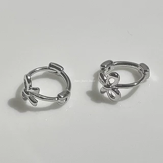 [Jinjoo]-รหัส H42-ต่างหูห่วงโบว์ 8 mm. มินิมอล🎀✨