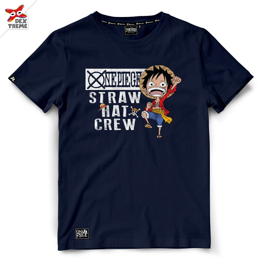 Dextreme เสื้อยืดวันพีซ (DOP-1802) Onepiece ลาย SD ลูฟี่ มีสีแดง และสีกรม