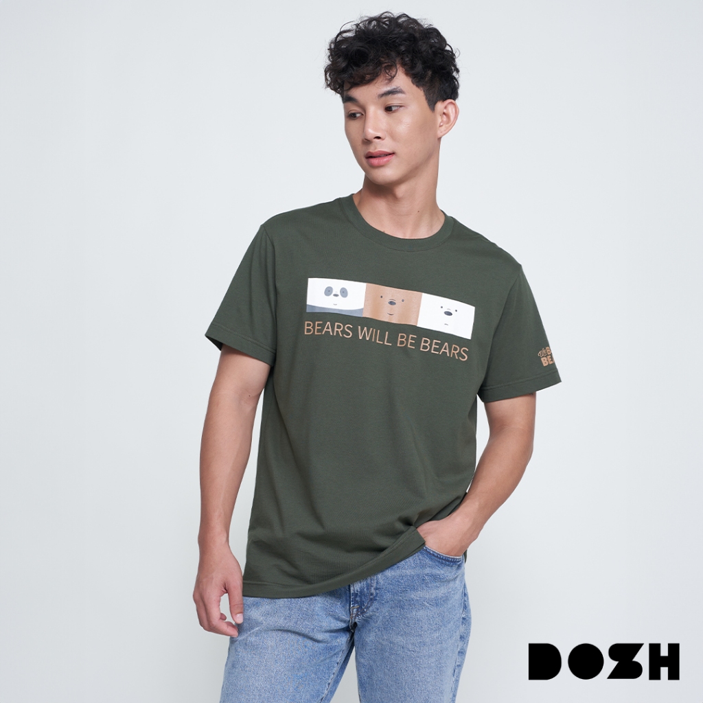 DOSH MEN'S T-SHIRTS WE BARE BEARS เสื้อยืดคอกลมผู้ชาย DBBMT5043-DG