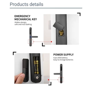 รุ่นใหม่ กลอนกันน้ำ บานเลื่อน บานสไลด์ สแกนนิ้วที่ด้ามจับ digital door lock ประตูดิจิตอล CL-X50​