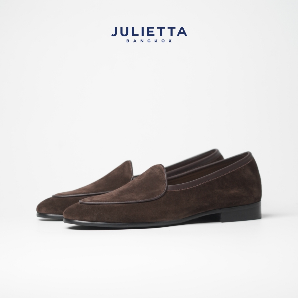 JULIETTA - Belgian Loafer Suede : Brown  (Unlined)