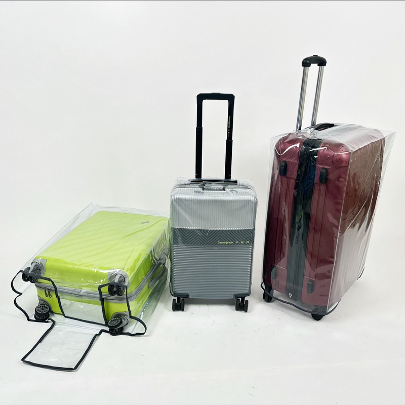 ผ้าคลุมกระเป๋าเดินทาง PVC ใส กันน้ำ กันฝุ่น รุ่นใหม่ ใสพิเศษ แถบตีนตุ๊กแกแผ่นใหญ่