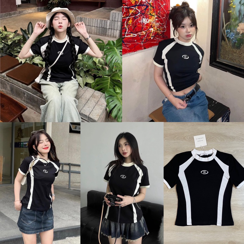 BY IRA T-Shirt (652/210) เสื้อคอกลมผ้าลื่นใส่สบายสาวกีฬาสไตล์สลิมเข้าคู่เสื้อยืดคอกลมผู้หญิงเสื้อปกสั้น