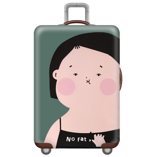 18-32 นิ้ว ผ้าคลุมกระเป๋าเดินทางแบบยืด ลายNo fat micky ใบไม้เขียว มินนี่ นินิฮาร์ทพื้นแดง เอลซ่า