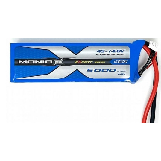 [แบตเตอรี่ 4เซล] ManiaX 4S 14.8V 5000mah 45C XT60 Plug
