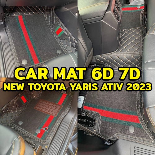 พรมปูพื้นรถยนต์ พรม7Dตรงรุ่น NEW TOYOTA YARIS ATIV 2023 แถมฟรีที่หุ้มเข็มขัดนิรภัย มูลค่า 490 บาท