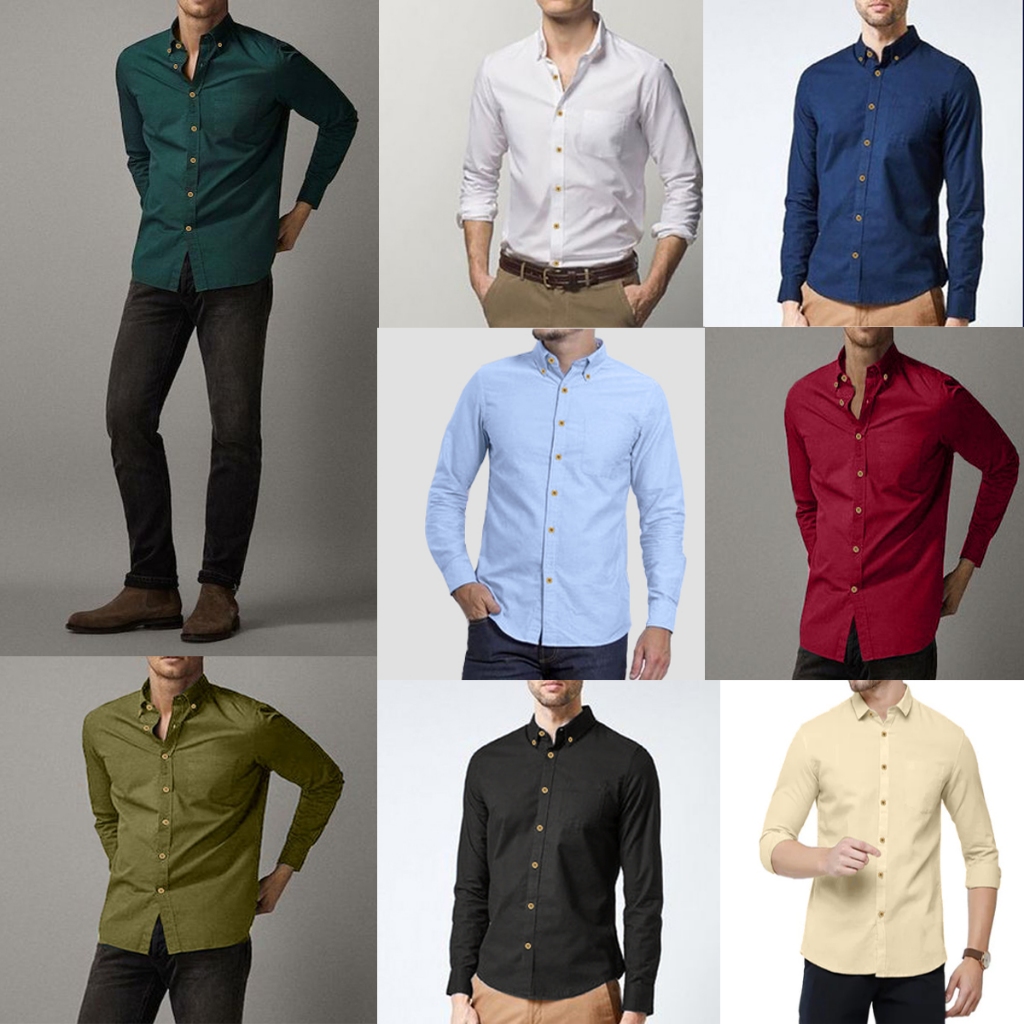 [โค้ดส่วนลดLMOF380 ลด15%] L'M men's style เสื้อเชิ้ตผู้ชายแขนยาว คอปก เนื้อผ้าcotton