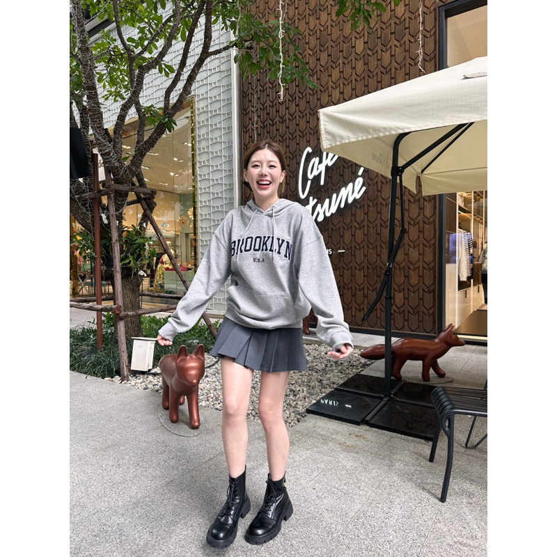 BROOKLYN HOODIES   สเวตเตอร์มีฮู้ด สีเทา /งานดีมากค่ะ unisex ใส่คู่กันได้นะคะ ราคา ถูกที่สุด ดีลบีเคเค แกลเลอรีภาพที่ 7