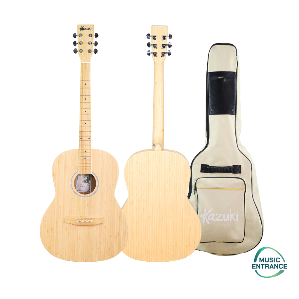 [โค้ดลด500] Kazuki BAMBOO 39 กีตาร์โปร่ง รุ่น BB-39  Mars Series Top solid ไม้ไผ่ ทรง OM พร้อมซอฟเคส
