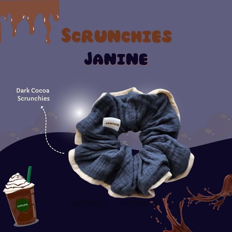 JANINE🌟 |Dark Cocoa Scrunchies🍫 ยางรัดผมheart-made cute🐰