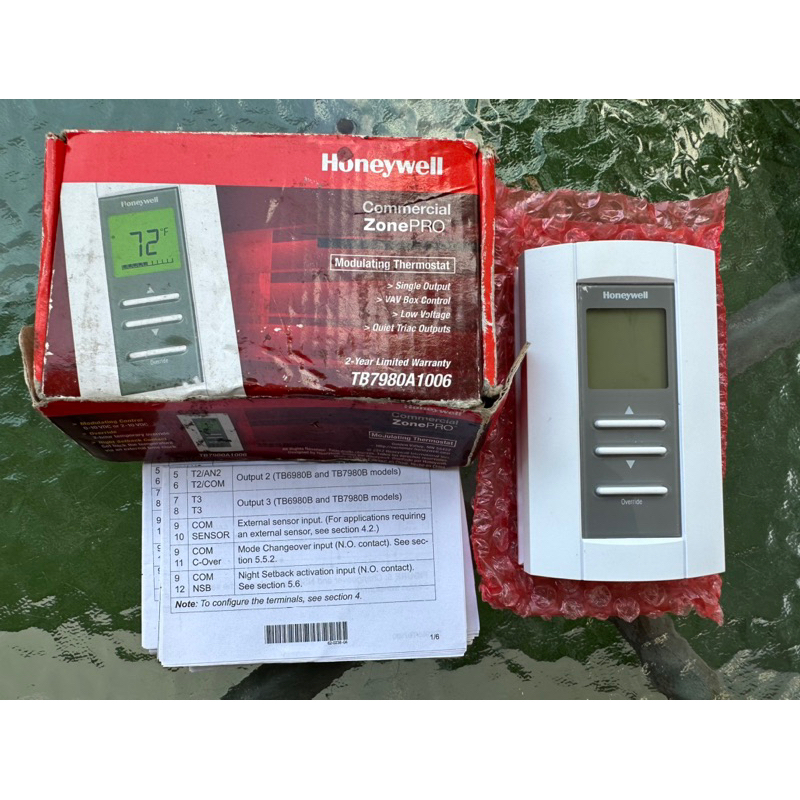 Honeywell ดิจิทัล รูมเทอร์โมสตรัท รุ่น TB7980A1006 ,(ของใหม่เก่าเก็บ)