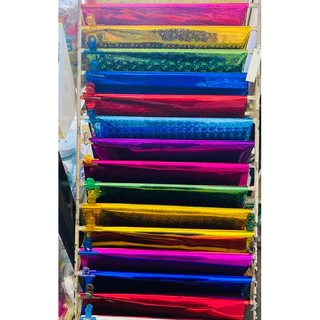 กระดาษห่อของขวัญ ฟอยล์เงา สีล้วน/ลาย กระดาษมันเงา กระดาษเลเซอร์ แพค 5แผ่น/10แผ่น ขนาด 50*70ซม. ฟอย กระดาษสี US.Station