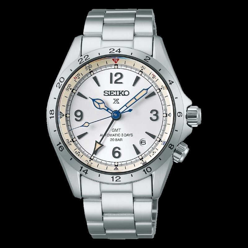 นาฬิกา​ SEIKO รุ่น​ PROSPEX ALPINIST MECHANICAL GMT รหัส​ SPB409J สีขาว ขนาด 39.5 มม.​ ของแท้ป้าย​ KINGPOWER