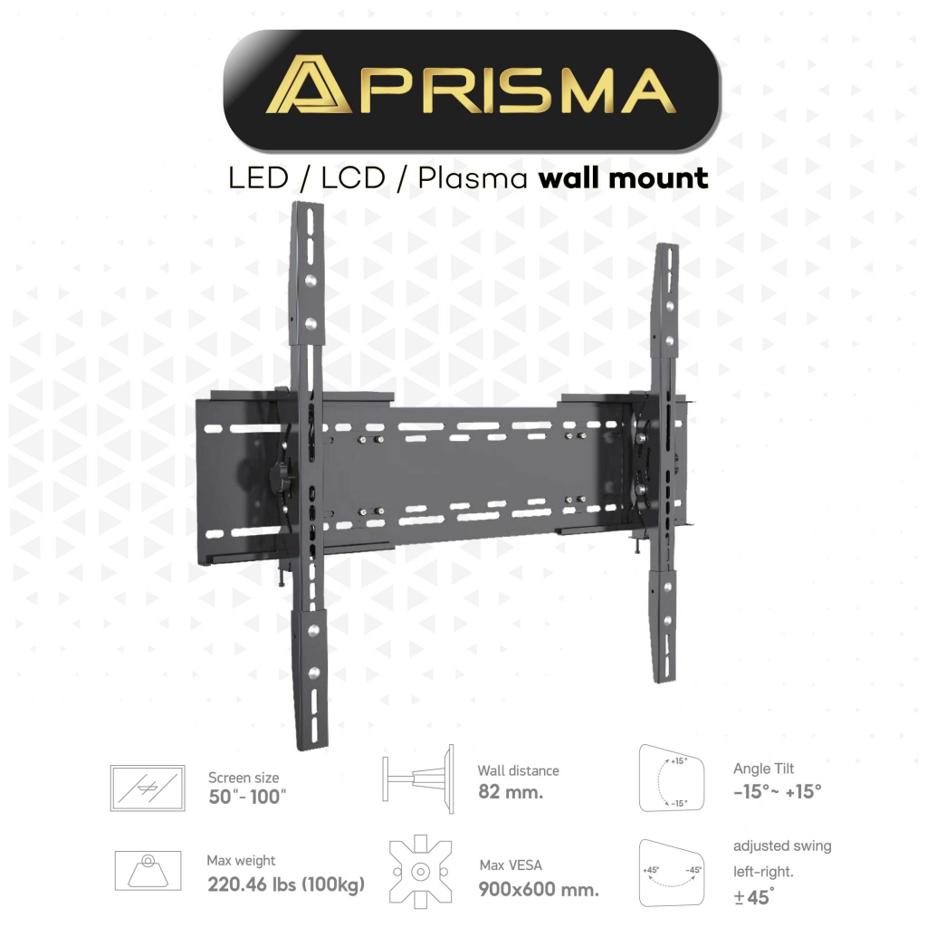 PRISMA ขาแขวนทีวี ขายึดทีวี ที่ยึดทีวี ขนาดจอ 50-100 นิ้ว รุ่น PMW-5100F