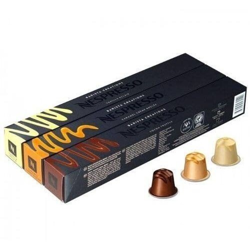 Nespresso Barista Creation Variety (Vanilla +Caramello+Cocoa) Ground Coffee 30Capsule