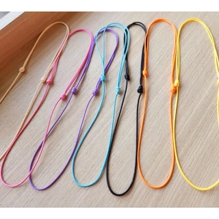 สร้อยเชือกรูด สร้อยห้อยพระ เป็นเชือกเคลือบเงา นิ่ม ปรับสั้น-ยาวได้