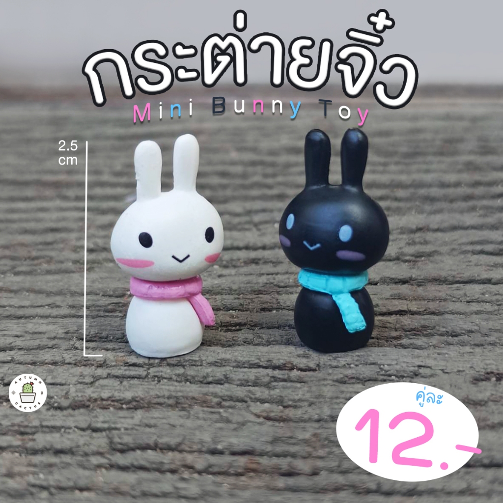 ตุ๊กตา กระต่าย ตกแต่งสวน เป็นกระต่ายตัวจิ๋ว ตุ๊กตาสำหรับตกแต่ง จัดสวนถาด คู่กระต่ายจิ๋ว 2ตัว 12บาท